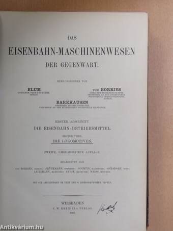 Das Eisenbahn-Maschinenwesen der Gegenwart