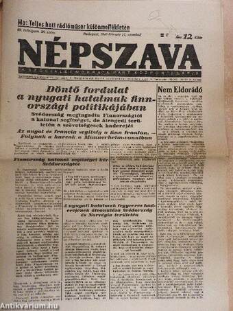 Népszava 1940. február 17.