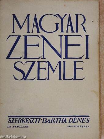 Magyar Zenei Szemle 1943. november