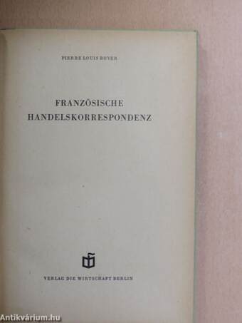 Französische Handelskorrespondenz 