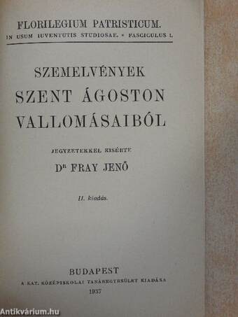 Szemelvények Szent Ágoston vallomásaiból