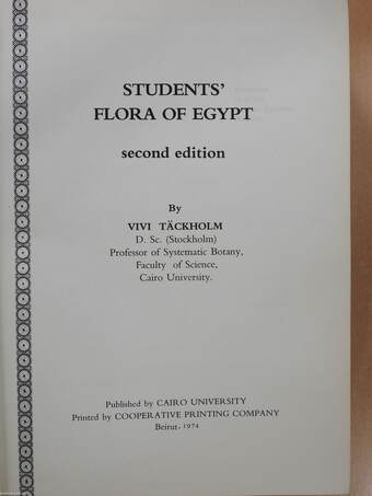 Students' Flora of Egypt (dedikált példány)