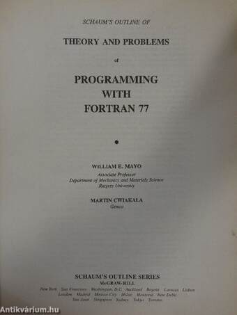 Schaum's Outline of Theory and Problems of Programming with Fortran 77