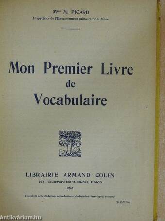 Mon Premier Livre de Vocabulaire