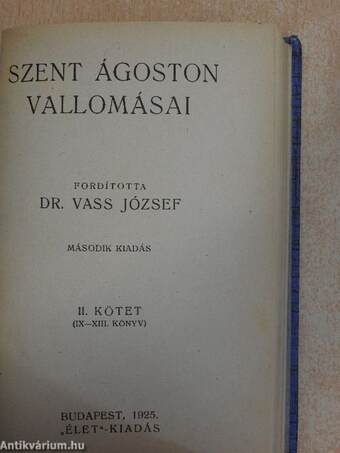 Szent Ágoston vallomásai I-II.