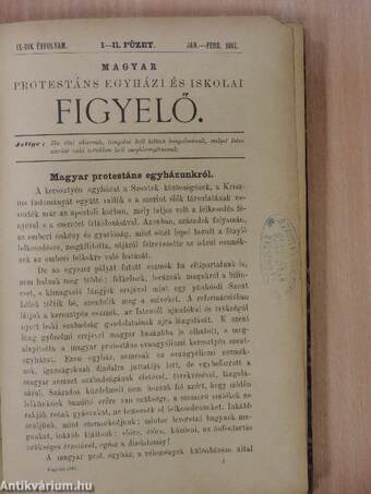 Magyar protestáns egyházi és iskolai figyelő 1887. január-december