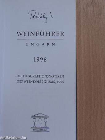 Rohály's Weinführer Ungarn 1996