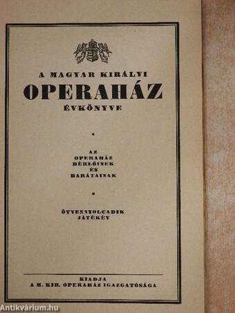 A Magyar Királyi Operaház évkönyve 1941-1942