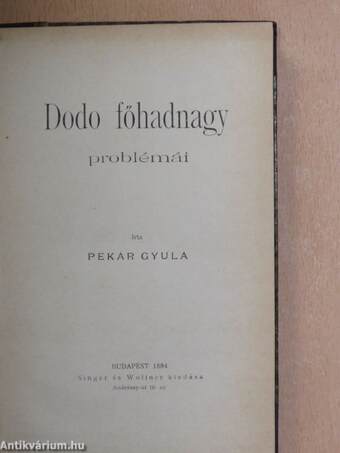 Dodo főhadnagy problémái