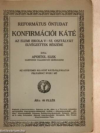 Református öntudat - Konfirmációi káté