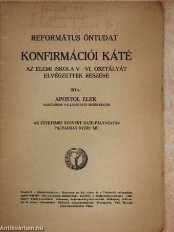 Református öntudat - Konfirmációi káté