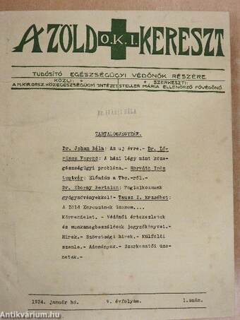 A Zöld Kereszt 1934-1935. január-december