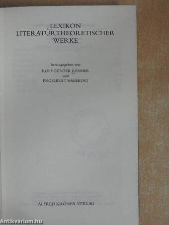 Lexikon literaturtheoretischer werke