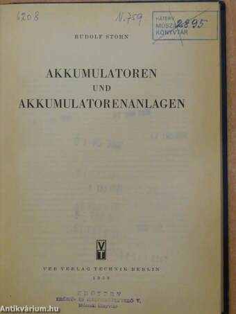 Akkumulatoren und Akkumulatorenanlagen