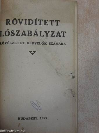 Rövidített lőszabályzat