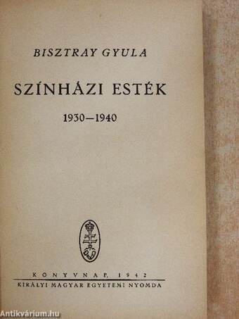 Színházi esték 1930-1940