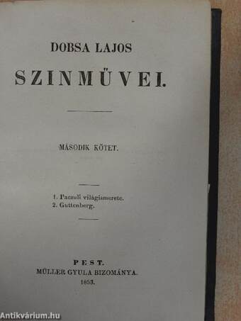 Dobsa Lajos szinművei I-II.