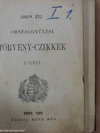 1868-ik évi országgyülési törvény-czikkek