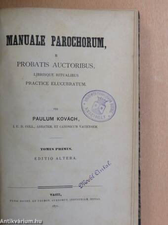 Manuale Parochorum I.