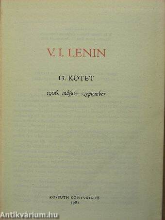 V. I. Lenin összes művei 13.