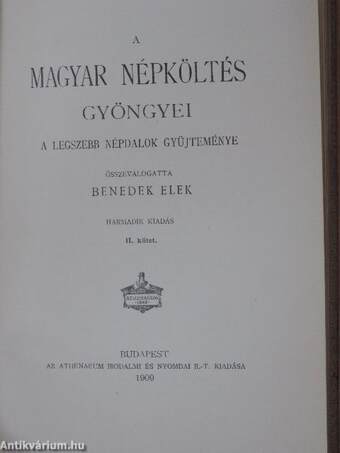 A magyar népköltés gyöngyei I-II.