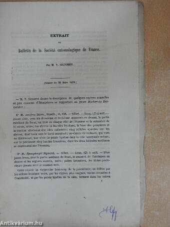 Extrait du Bulletin de la Société entomologique de France 