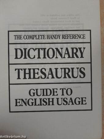 Dictionary-Thesaurus-Guide to English Usage