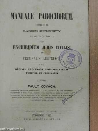 Manuale Parochorum II.