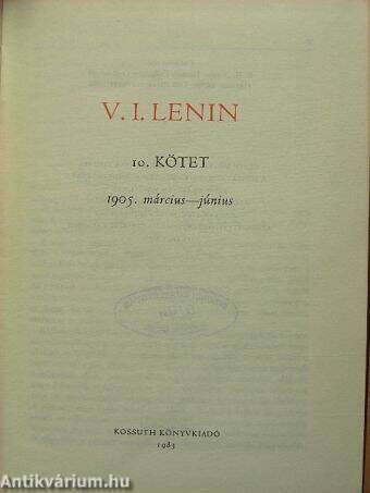 V. I. Lenin összes művei 10.