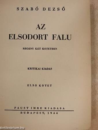 Az elsodort falu I-II.