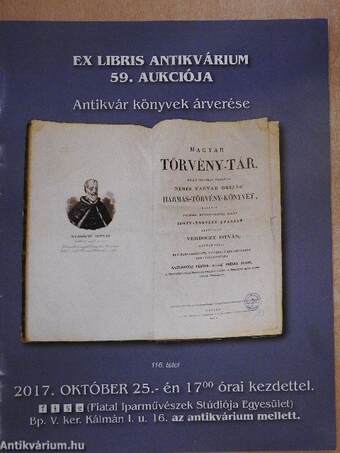 Ex Libris Antikvárium 59. aukciója