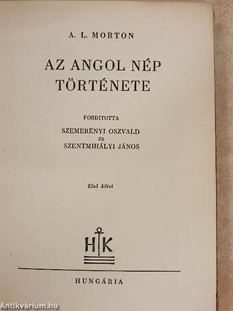 Az angol nép története I-II.