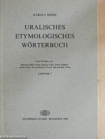 Uralisches Etymologisches Wörterbuch I. (töredék)