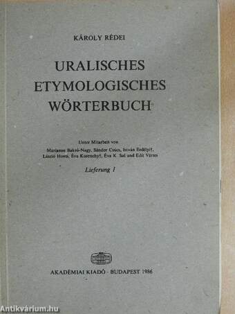 Uralisches Etymologisches Wörterbuch I. (töredék)