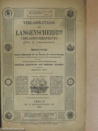 Methode Toussaint-Langenscheidt - Original Französisch 1885.1-36/I-VIII.