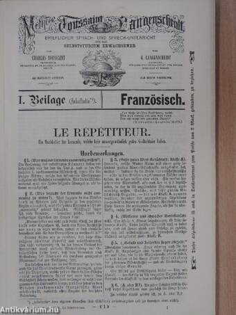 Methode Toussaint-Langenscheidt - Original Französisch 1885.1-36/I-VIII.