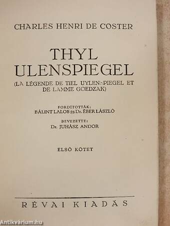 Thyl Ulenspiegel I-II.