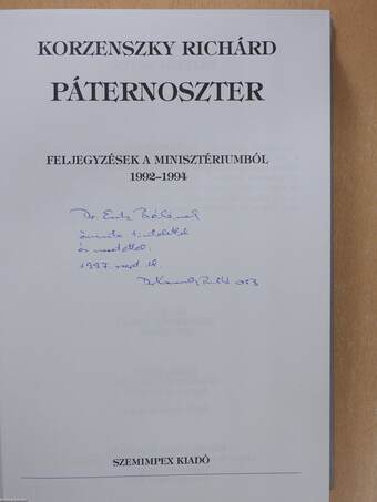 Páternoszter (dedikált példány)