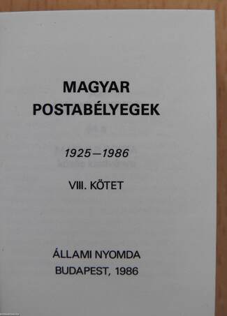 Magyar Postabélyegek VIII. (minikönyv) (számozott)