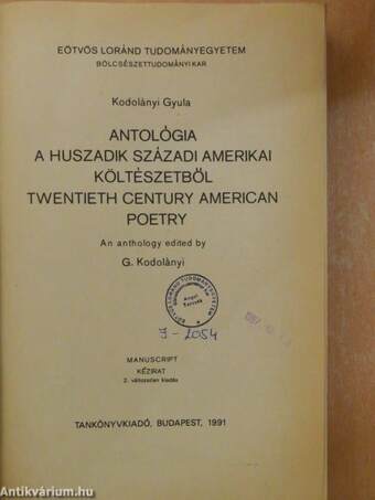 Antológia a huszadik századi amerikai költészetből