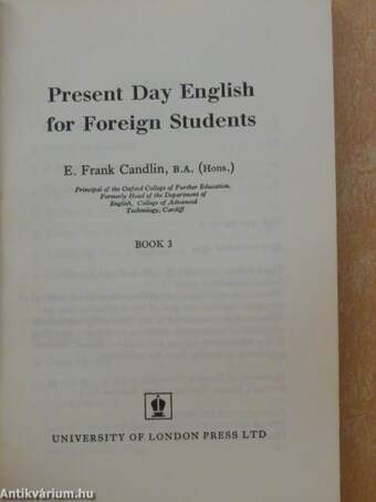 Present Day English for Foreign Students Book 3.