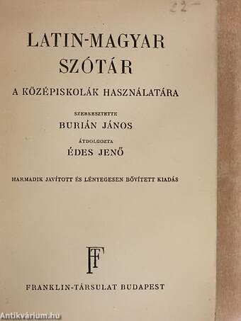 Latin-magyar szótár