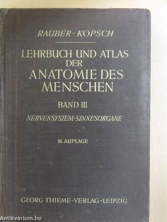 Lehrbuch und Atlas der Anatomie des Menschen III.