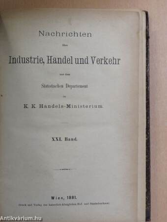 Mittheilungen der k. und k. österreichisch-ungarischen Consulats-Behörden 1881.