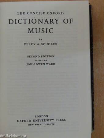 The Concise Oxford Dictionary of Music