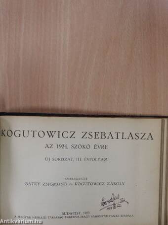 Kogutowicz zsebatlasza az 1922-1925. évre