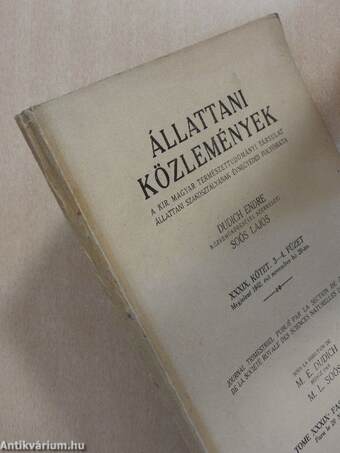 Állattani Közlemények 1942/3-4.