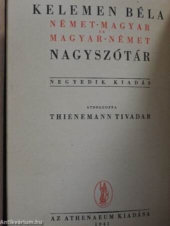 Német-magyar és magyar-német nagyszótár I-II.