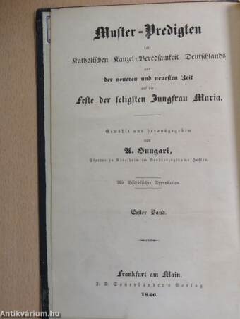 Muster-Predigten der Katolischen Kanzel-Beredsamkeit Deutschlands aus der neueren und neuesten Zeit V/1. (töredék)(gótbetűs)