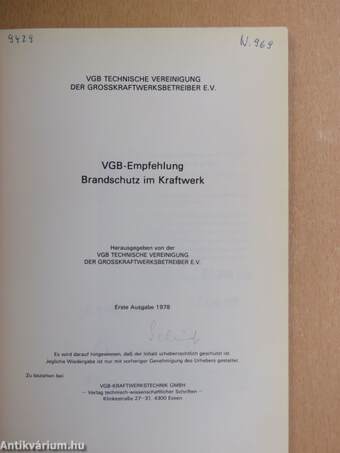 VGB-Empfehlung Brandschutz im Kraftwerk